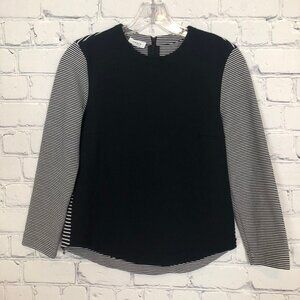 Akris Punto Navy Ponte Knit Top Size 2 Stripe